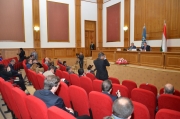 Журналисты на СМИД ОДКБ во время заявление для прессы Министра иностранных дел Республики Таджикистан Сироджиддина Аслова